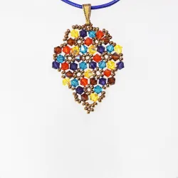 Pendant 30cm - Xochitl Grapes-Purple Leather - Pendant 30cm - Laiton bronze